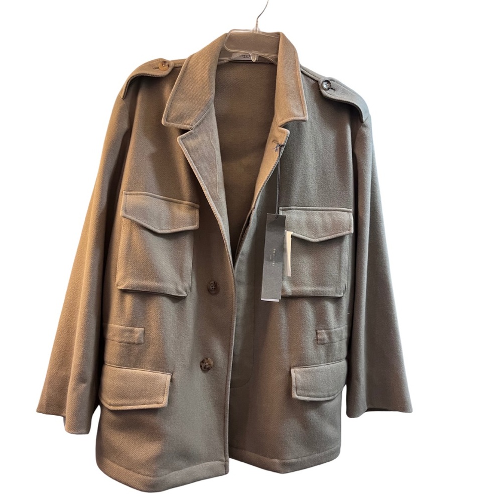 New Boglioli Wool Blend Beige Jacket sz 54 Regular